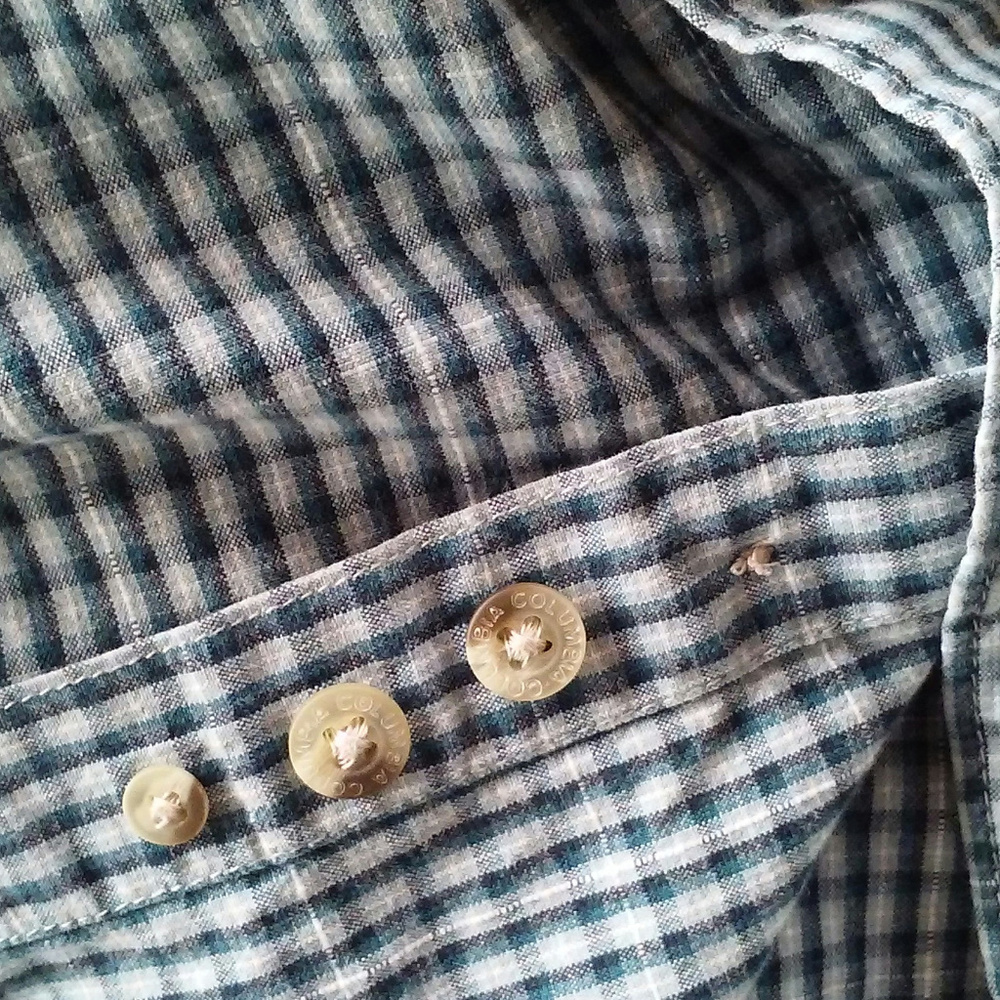 Columbia shirt M Green check LS Button-down collar - Picture 4 of 8